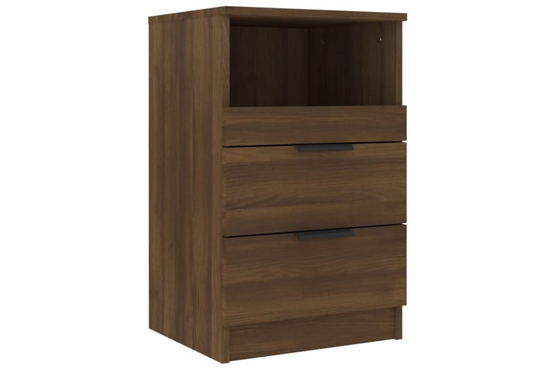 beBasic Sängbord 2 st rökfärgad ek konstruerat trä - Brown - Möbler - Bord & matgrupper - Avlastningsbord - Sängbord & nattduksbord