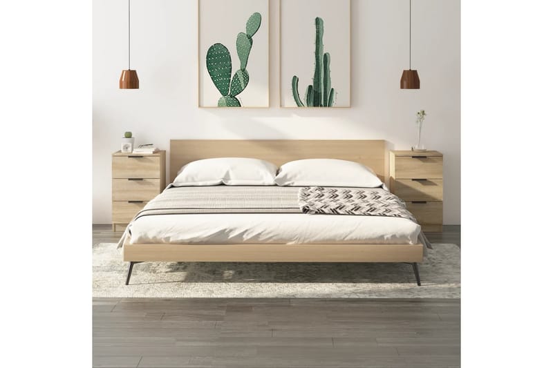 beBasic Sängbord 2 st sonoma-ek 40x36x65 cm - Brown - Möbler - Bord & matgrupper - Avlastningsbord - Sängbord & nattduksbord