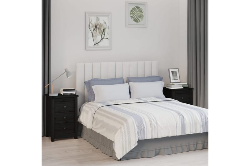 beBasic Sängbord 2 st svart 40x35x61,5 cm massiv furu - Black - Möbler - Bord & matgrupper - Avlastningsbord - Sängbord & nattduksbord