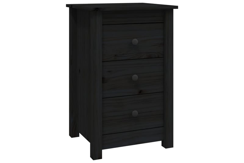 beBasic Sängbord 2 st svart 40x35x61,5 cm massiv furu - Black - Möbler - Bord & matgrupper - Avlastningsbord - Sängbord & nattduksbord