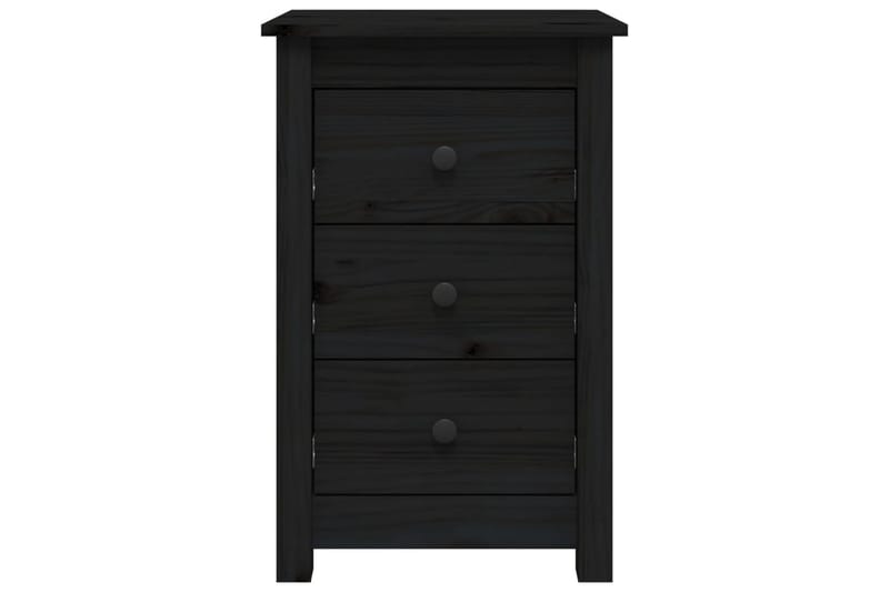 beBasic Sängbord 2 st svart 40x35x61,5 cm massiv furu - Black - Möbler - Bord & matgrupper - Avlastningsbord - Sängbord & nattduksbord