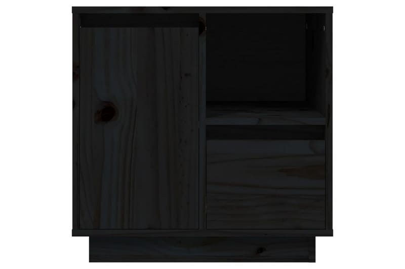 beBasic Sängbord 2 st svart 50x34x50 cm massivt furuträ - Black - Sängbord & nattduksbord