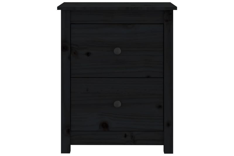 beBasic Sängbord 2 st svart 50x35x61,5 cm massiv furu - Black - Sängbord & nattduksbord