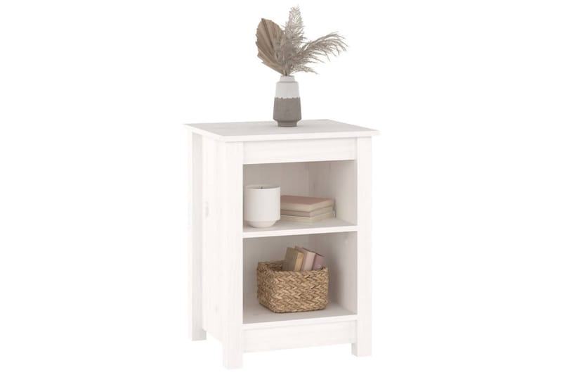 beBasic Sängbord 2 st vit 40x35x55 cm massiv furu - White - Möbler - Bord & matgrupper - Avlastningsbord - Sängbord & nattduksbord