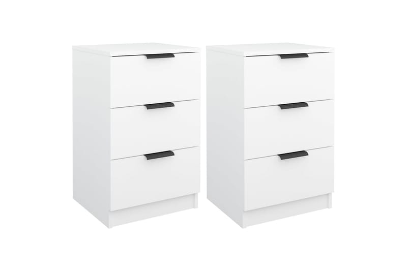 beBasic Sängbord 2 st vit 40x36x65 cm - White - Sängbord & nattduksbord