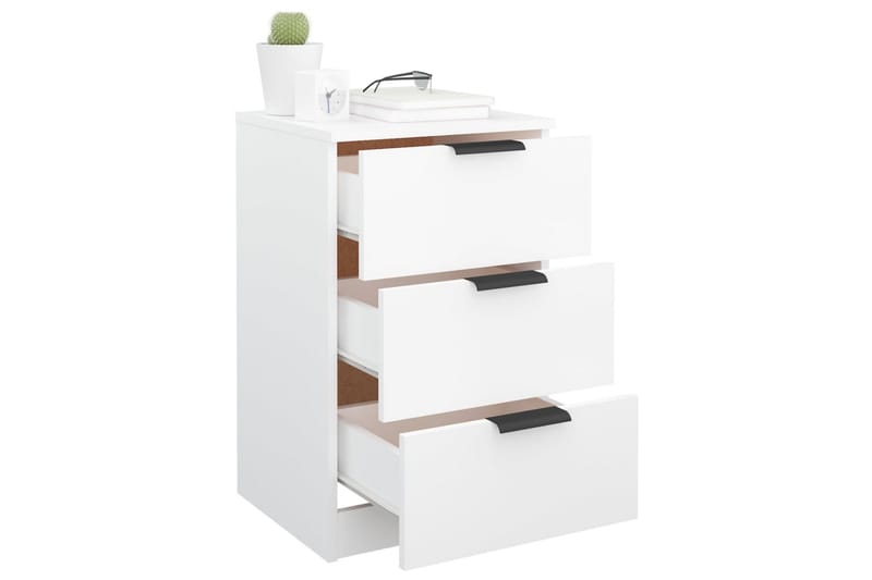 beBasic Sängbord 2 st vit 40x36x65 cm - White - Sängbord & nattduksbord