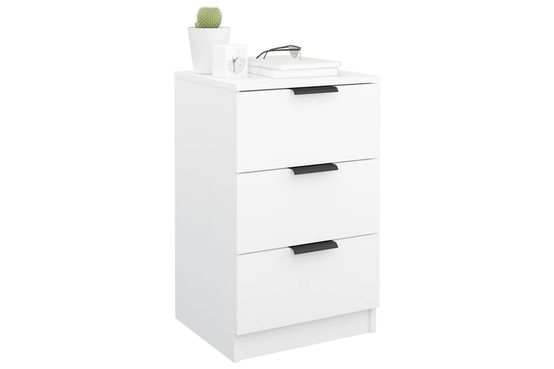 beBasic Sängbord 2 st vit 40x36x65 cm - White - Sängbord & nattduksbord