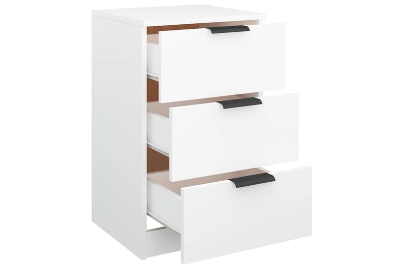 beBasic Sängbord 2 st vit 40x36x65 cm - White - Sängbord & nattduksbord