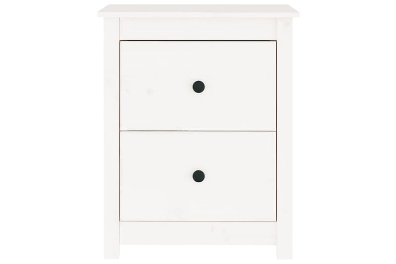 beBasic Sängbord 2 st vit 50x35x61,5 cm massiv furu - White - Möbler - Bord & matgrupper - Avlastningsbord - Sängbord & nattduksbord