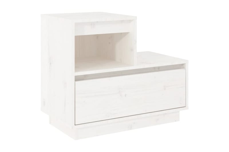 beBasic Sängbord 2 st vit 60x34x51 cm massiv furu - White - Möbler - Bord & matgrupper - Avlastningsbord - Sängbord & nattduksbord