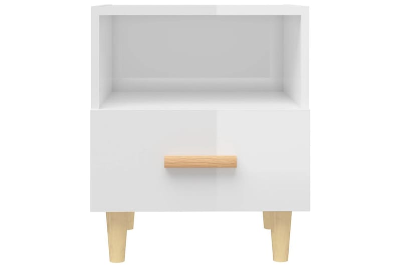 beBasic Sängbord 2 st vit högglans 40x35x47 cm - White - Möbler - Bord & matgrupper - Avlastningsbord - Sängbord & nattduksbord