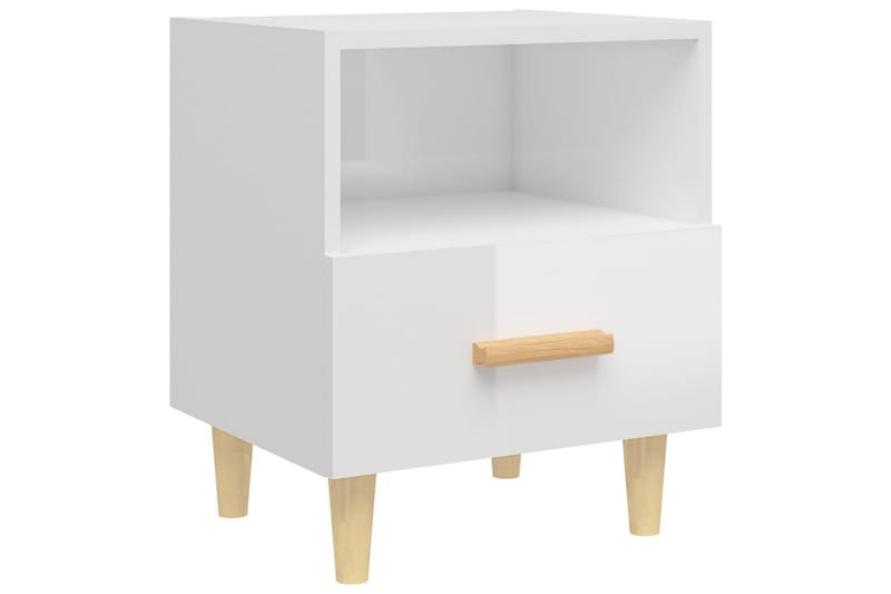 beBasic Sängbord 2 st vit högglans 40x35x47 cm - White - Möbler - Bord & matgrupper - Avlastningsbord - Sängbord & nattduksbord