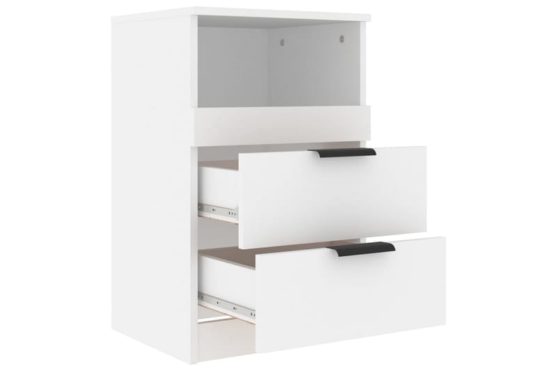 beBasic Sängbord 2 st vit konstruerat trä - White - Sängbord & nattduksbord