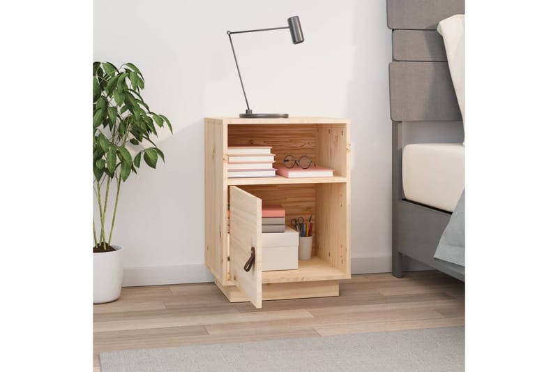 beBasic Sängbord 40x34x55 cm massiv furu - Brown - Möbler - Bord & matgrupper - Avlastningsbord - Sängbord & nattduksbord