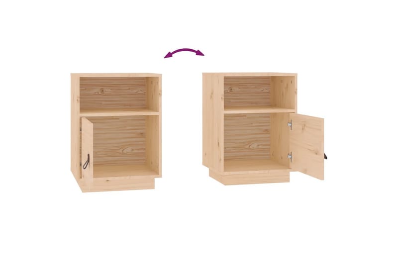 beBasic Sängbord 40x34x55 cm massiv furu - Brown - Möbler - Bord & matgrupper - Avlastningsbord - Sängbord & nattduksbord
