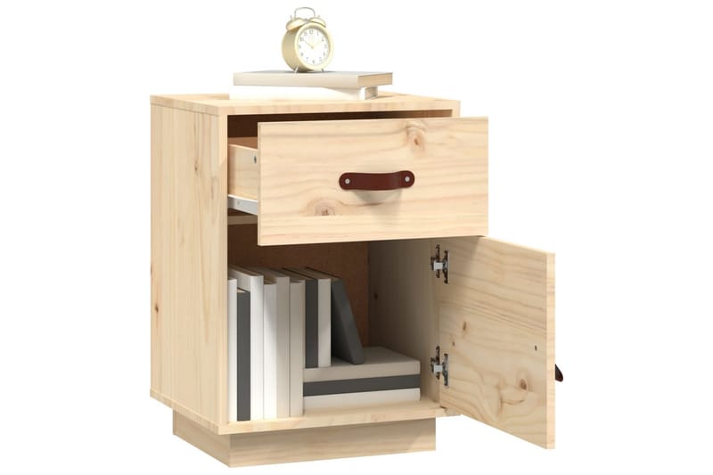 beBasic Sängbord 40x34x55 cm massiv furu - Brown - Möbler - Bord & matgrupper - Avlastningsbord - Sängbord & nattduksbord