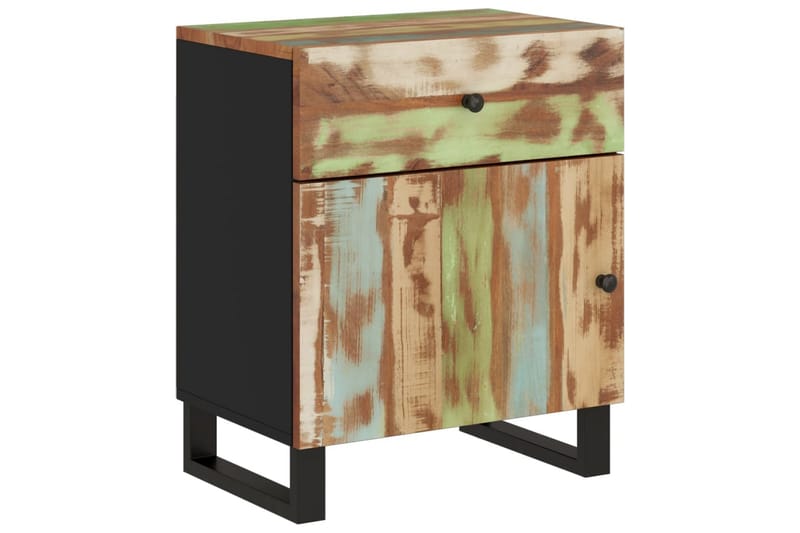 beBasic Sängbord 50x33x60 cm massivt återvunnet och konstruerat trä - Flerfärgsdesign - Möbler - Bord & matgrupper - Avlastningsbord - Sängbord & nattduksbord