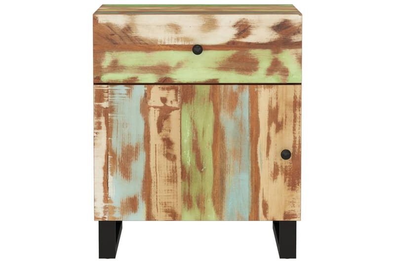 beBasic Sängbord 50x33x60 cm massivt återvunnet och konstruerat trä - Flerfärgsdesign - Möbler - Bord & matgrupper - Avlastningsbord - Sängbord & nattduksbord