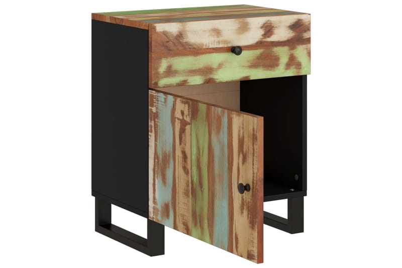 beBasic Sängbord 50x33x60 cm massivt återvunnet och konstruerat trä - Flerfärgsdesign - Möbler - Bord & matgrupper - Avlastningsbord - Sängbord & nattduksbord