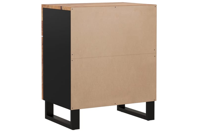 beBasic Sängbord 50x33x60 cm massivt akaciaträ och konstruerat trä - Brown - Möbler - Bord & matgrupper - Avlastningsbord - Sängbord & nattduksbord