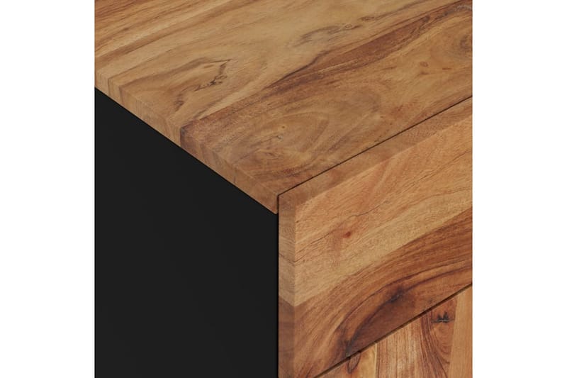 beBasic Sängbord 50x33x60 cm massivt akaciaträ och konstruerat trä - Brown - Möbler - Bord & matgrupper - Avlastningsbord - Sängbord & nattduksbord