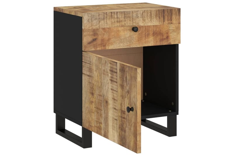 beBasic Sängbord 50x33x60 cm massivt mangoträ och konstruerat trä - Brown - Möbler - Bord & matgrupper - Avlastningsbord - Sängbord & nattduksbord
