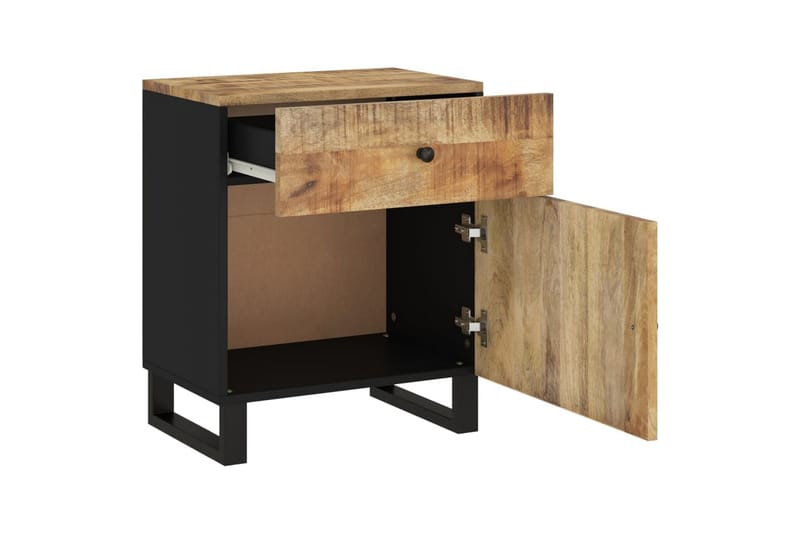 beBasic Sängbord 50x33x60 cm massivt mangoträ och konstruerat trä - Brown - Möbler - Bord & matgrupper - Avlastningsbord - Sängbord & nattduksbord