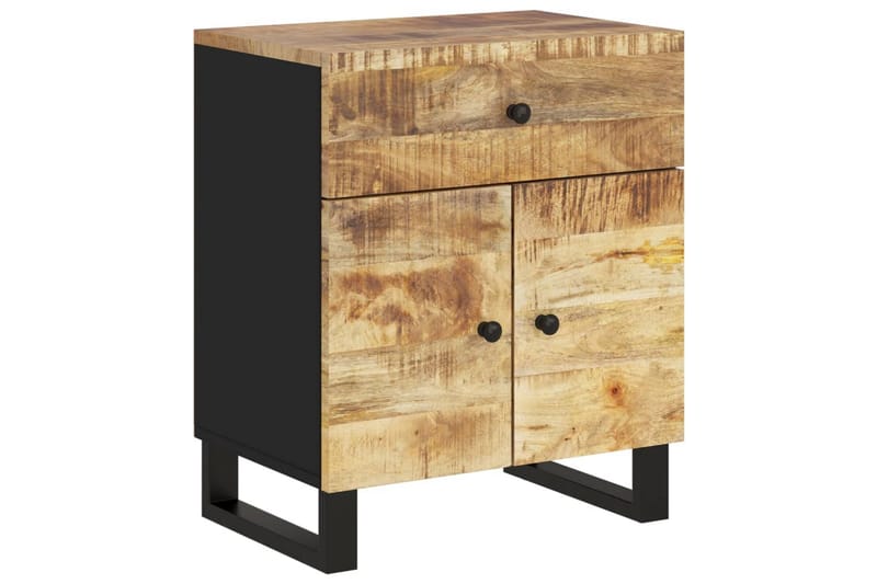 beBasic Sängbord 50x33x60 cm massivt mangoträ och konstruerat trä - Brown - Möbler - Bord & matgrupper - Avlastningsbord - Sängbord & nattduksbord