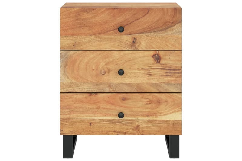 beBasic Sängbord 50x33x62 cm massivt akaciaträ och konstruerat trä - Brown - Möbler - Bord & matgrupper - Avlastningsbord - Sängbord & nattduksbord