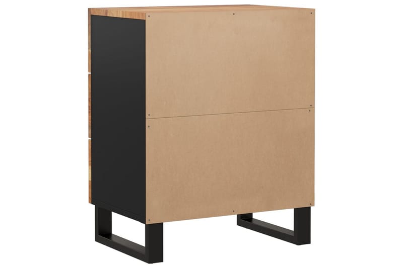 beBasic Sängbord 50x33x62 cm massivt akaciaträ och konstruerat trä - Brown - Möbler - Bord & matgrupper - Avlastningsbord - Sängbord & nattduksbord