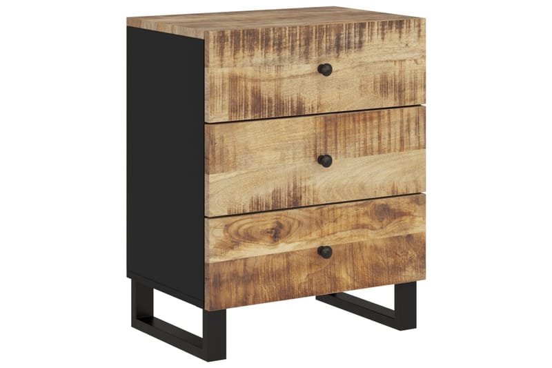 beBasic Sängbord 50x33x62 cm massivt mangoträ och konstruerat trä - Brown - Möbler - Bord & matgrupper - Avlastningsbord - Sängbord & nattduksbord