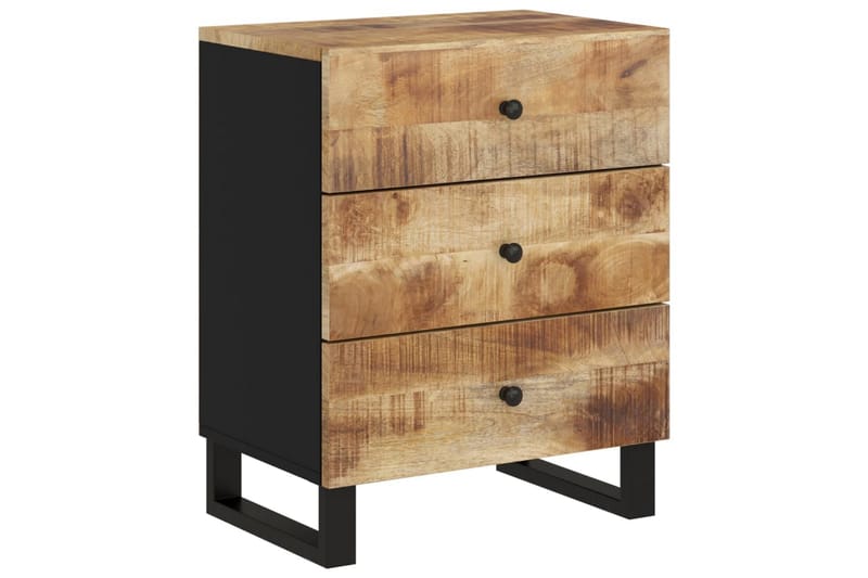 beBasic Sängbord 50x33x62 cm massivt mangoträ och konstruerat trä - Brown - Möbler - Bord & matgrupper - Avlastningsbord - Sängbord & nattduksbord