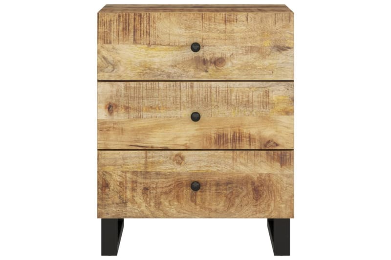 beBasic Sängbord 50x33x62 cm massivt mangoträ och konstruerat trä - Brown - Möbler - Bord & matgrupper - Avlastningsbord - Sängbord & nattduksbord