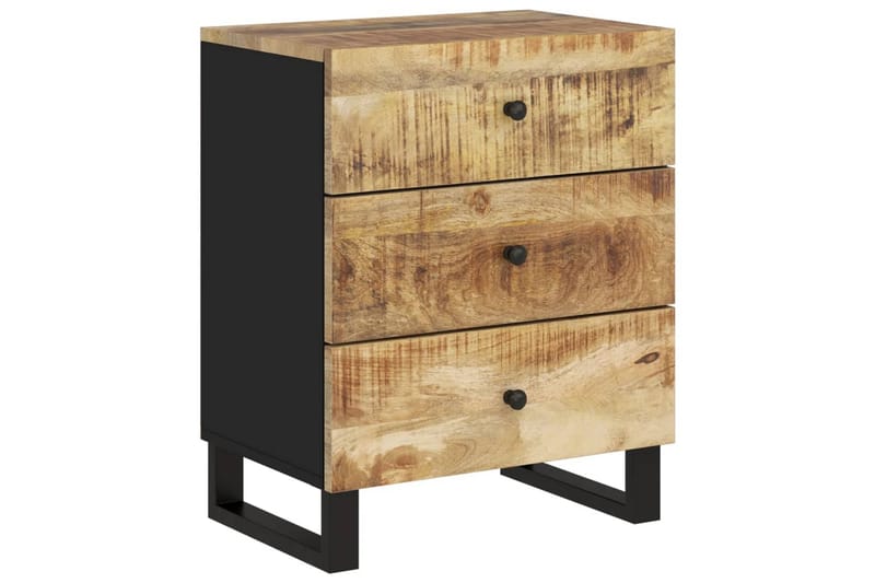 beBasic Sängbord 50x33x62 cm massivt mangoträ och konstruerat trä - Brown - Möbler - Bord & matgrupper - Avlastningsbord - Sängbord & nattduksbord