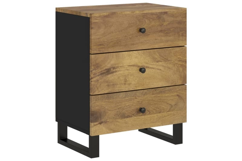 beBasic Sängbord 50x33x62 cm massivt mangoträ och konstruerat trä - Brown - Möbler - Bord & matgrupper - Avlastningsbord - Sängbord & nattduksbord