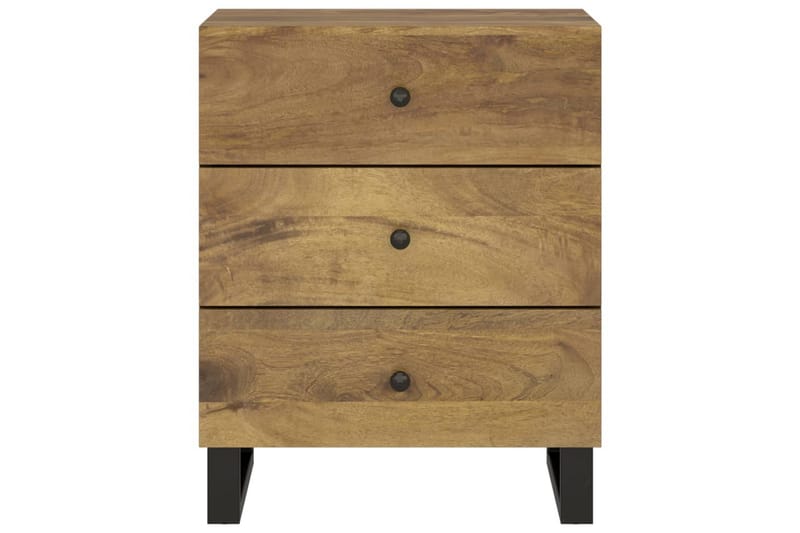 beBasic Sängbord 50x33x62 cm massivt mangoträ och konstruerat trä - Brown - Möbler - Bord & matgrupper - Avlastningsbord - Sängbord & nattduksbord