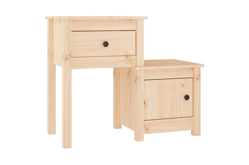beBasic Sängbord 79,5x38x65,5 cm massiv furu - Brown - Möbler - Bord & matgrupper - Avlastningsbord - Sängbord & nattduksbord