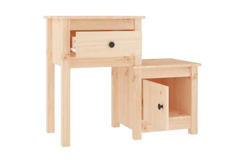 beBasic Sängbord 79,5x38x65,5 cm massiv furu - Brown - Möbler - Bord & matgrupper - Avlastningsbord - Sängbord & nattduksbord