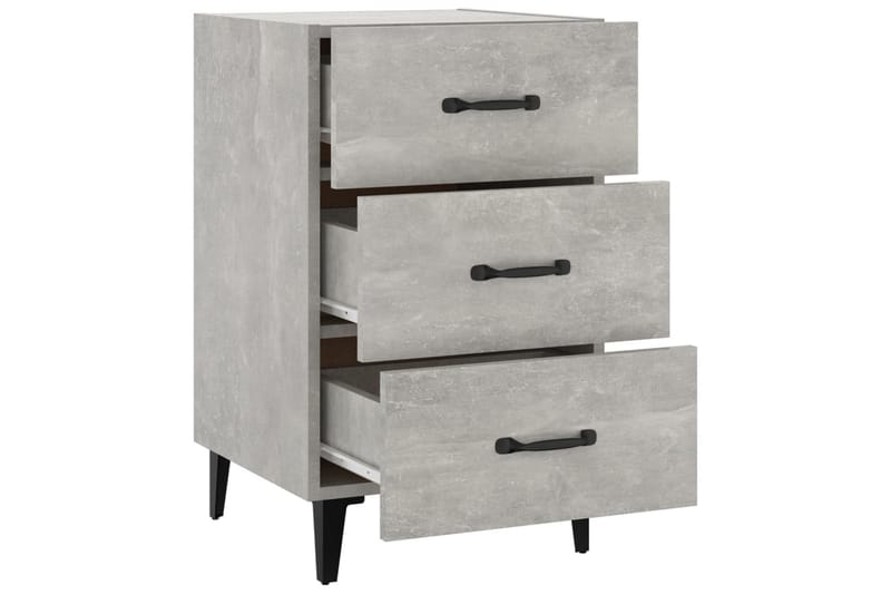 beBasic Sängbord betonggrå 40x40x66 konstruerat trä - Grey - Möbler - Bord & matgrupper - Avlastningsbord - Sängbord & nattduksbord