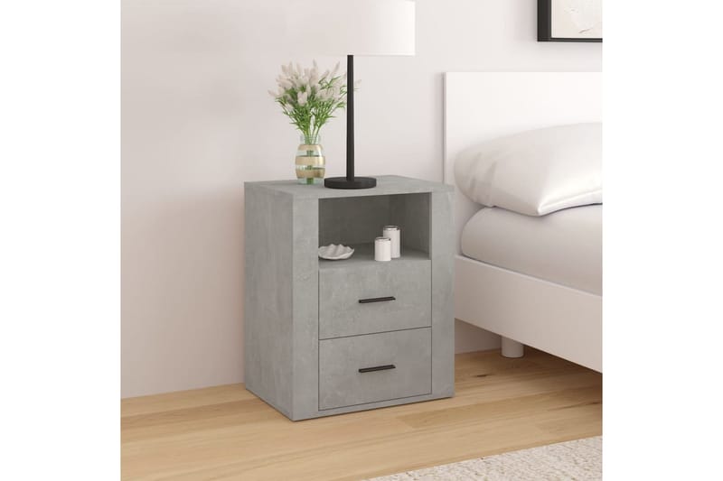 beBasic Sängbord betonggrå 50x36x60 cm konstruerat trä - Grey - Möbler - Bord & matgrupper - Avlastningsbord - Sängbord & nattduksbord