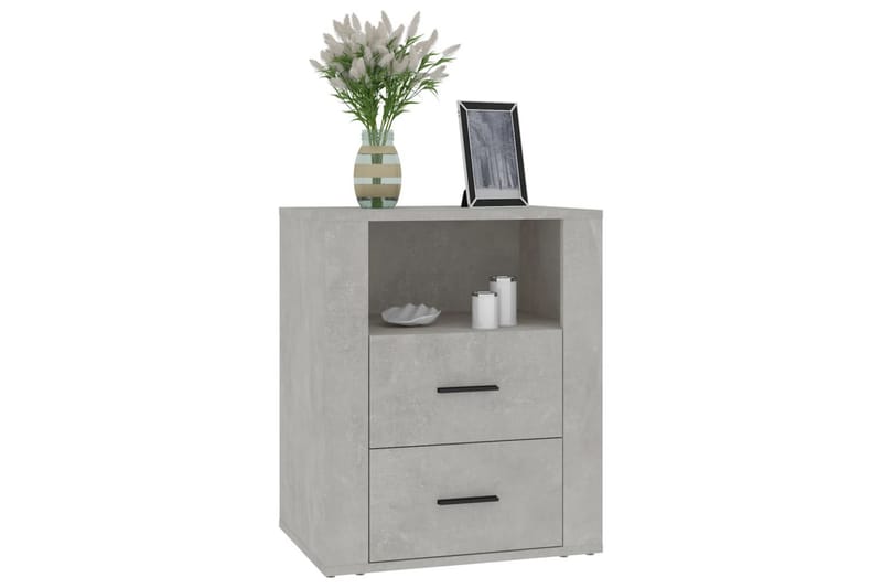 beBasic Sängbord betonggrå 50x36x60 cm konstruerat trä - Grey - Möbler - Bord & matgrupper - Avlastningsbord - Sängbord & nattduksbord
