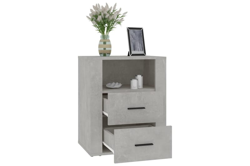 beBasic Sängbord betonggrå 50x36x60 cm konstruerat trä - Grey - Möbler - Bord & matgrupper - Avlastningsbord - Sängbord & nattduksbord