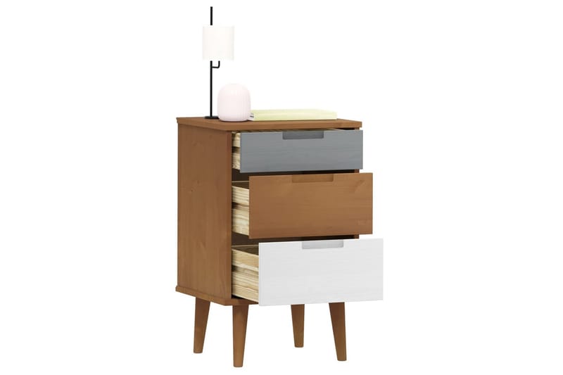 beBasic Sängbord brun 40x35x65 cm massiv furu - Brown - Möbler - Bord & matgrupper - Avlastningsbord - Sängbord & nattduksbord