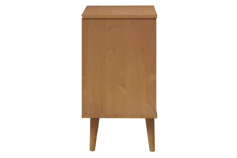 beBasic Sängbord brun 40x35x65 cm massiv furu - Brown - Sängbord & nattduksbord