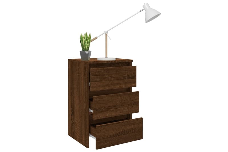 beBasic Sängbord brun ek 40x35x62,5 cm konstruerat trä - Brown - Möbler - Bord & matgrupper - Avlastningsbord - Sängbord & nattduksbord