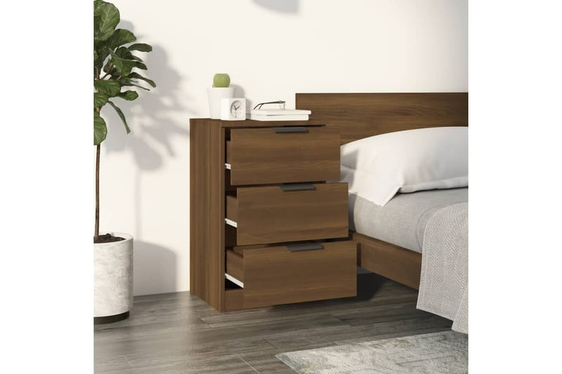beBasic Sängbord brun ek 40x36x65 cm - Brown - Möbler - Bord & matgrupper - Avlastningsbord - Sängbord & nattduksbord