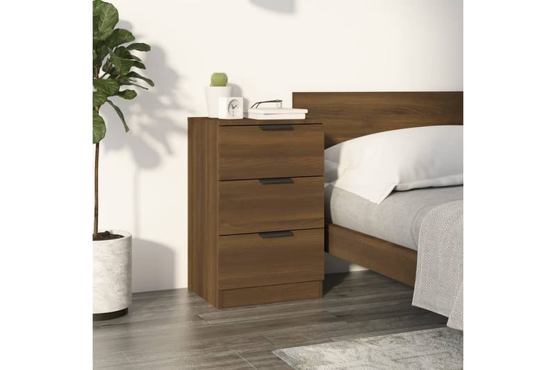 beBasic Sängbord brun ek 40x36x65 cm - Brown - Möbler - Bord & matgrupper - Avlastningsbord - Sängbord & nattduksbord