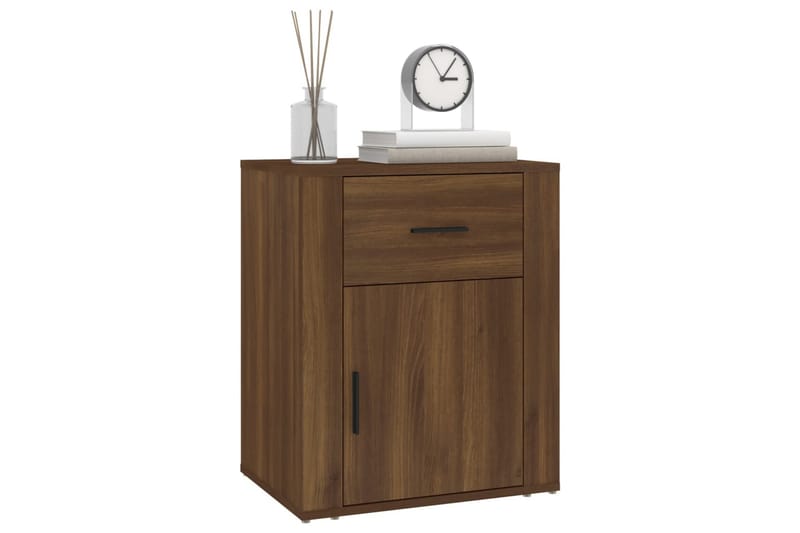 beBasic Sängbord Brun ek 50x36x60 cm konstruerat trä - Brown - Möbler - Bord & matgrupper - Avlastningsbord - Sängbord & nattduksbord