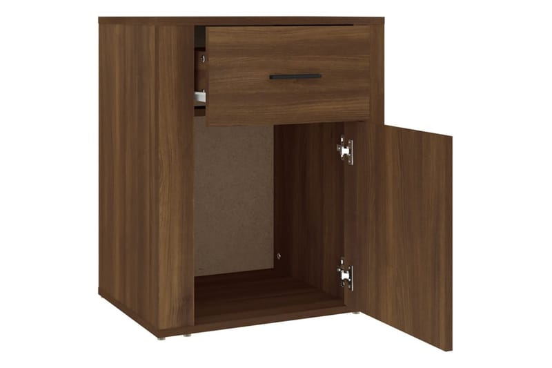 beBasic Sängbord Brun ek 50x36x60 cm konstruerat trä - Brown - Möbler - Bord & matgrupper - Avlastningsbord - Sängbord & nattduksbord