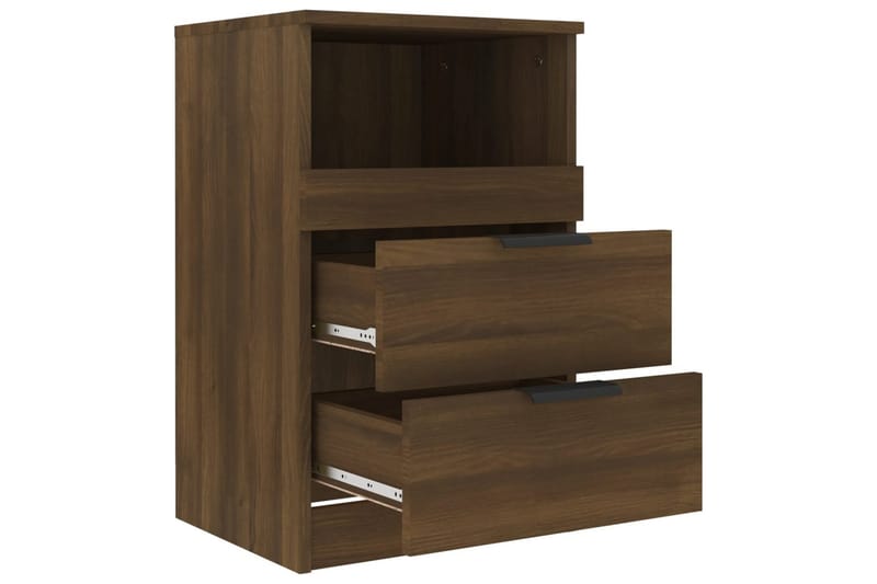 beBasic Sängbord brun ek konstruerat trä - Brown - Möbler - Bord & matgrupper - Avlastningsbord - Sängbord & nattduksbord